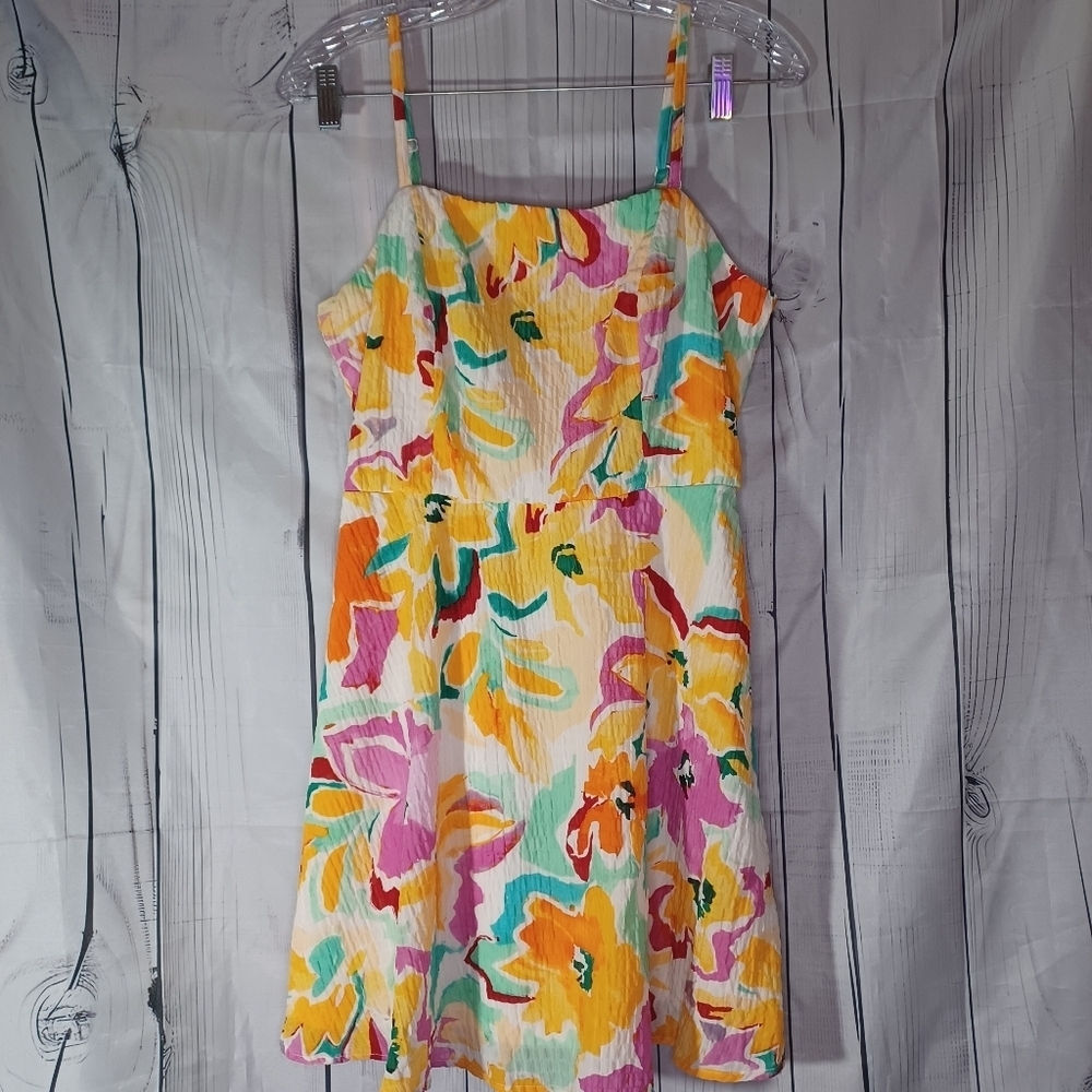 Lily Rose Floral Sleeveless Square Neck Skater Dress